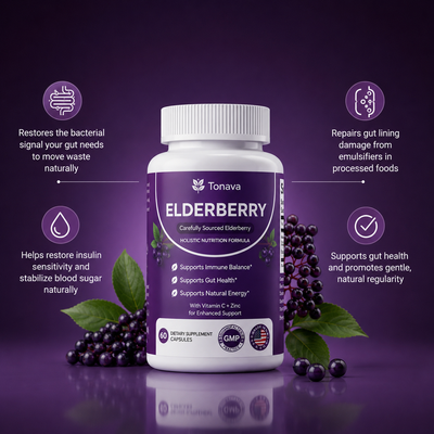 Tonava Gut Support Complex with Elderberry, Zinc & Vitamin C