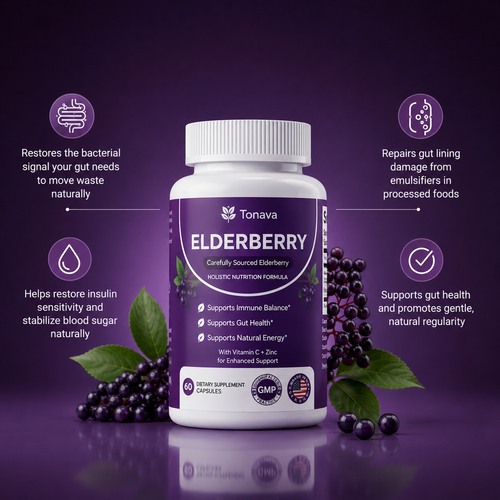 Tonava Gut Support Complex with Elderberry, Zinc & Vitamin C